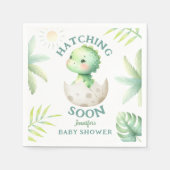 Schattige Dino Gender Neutral Dinosaur Baby shower Servet (Voorkant)