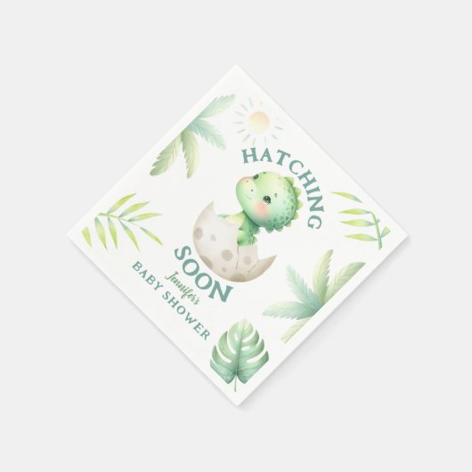 Schattige Dino Gender Neutral Dinosaur Baby shower Servet (Hoek)