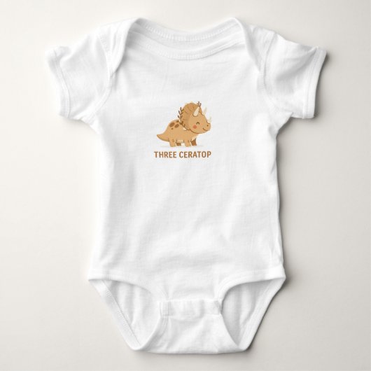 Schattige Dino Grappen - Tricera-Top Romper (Voorkant)