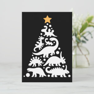 Schattige Dino Kerstboom Grappige Dinosaurus Vakan Kaart