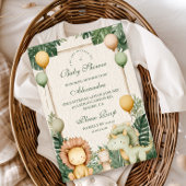 Schattige Dino Oerwoud Baby shower Kaart