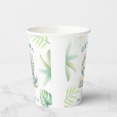 Schattige Dino Oerwoud Triceratops Dinosaur Baby s Papieren Bekers (Links)