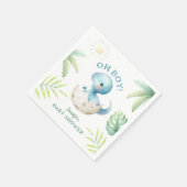 Schattige Dino Oh Boy Dinosaur Baby shower Servet (Hoek)