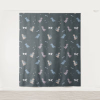 Schattige Dino Patern Blauw Grijs Tapijt