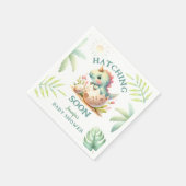 Schattige Dino Roze Meisje Dinosaurus Baby shower Servet (Hoek)