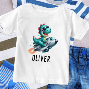 Schattige Dino Trex Piloot Vliegtuig
