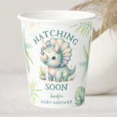 Schattige Dino Triceratops Dinosaurus Groen Baby s Papieren Bekers