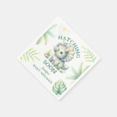 Schattige Dino Triceratops Dinosaurus Groen Baby s Servet (Hoek)