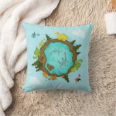 Schattige Dino World Pillow Kussen (Deken)
