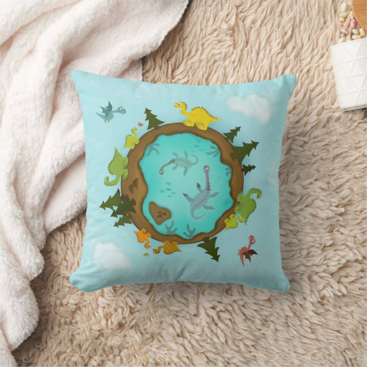 Schattige Dino World Pillow Kussen (Deken)