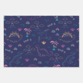 Schattige dinopatroon inpakpapier vel (Voorkant 2)