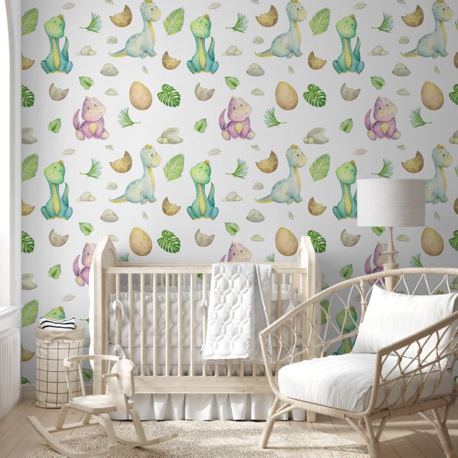 Schattige Dinosaur Baby Behang (Kinderen)