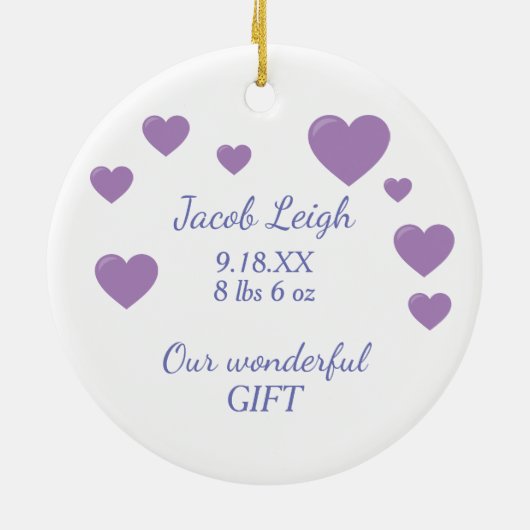 Schattige Dinosaur Baby Eerste Kerstkerst Keramisch Ornament (Achterkant)