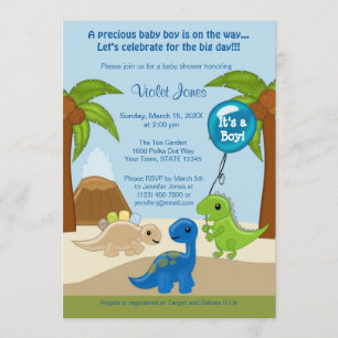 Schattige Dinosaur Baby Shower Invitations Boy Kaart