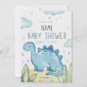 Schattige Dinosaur Baby shower uitnodiging (Voorkant)