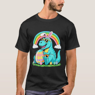 Schattige Dinosaur Bunny Ei Gelukkige Oosters T Re T-shirt