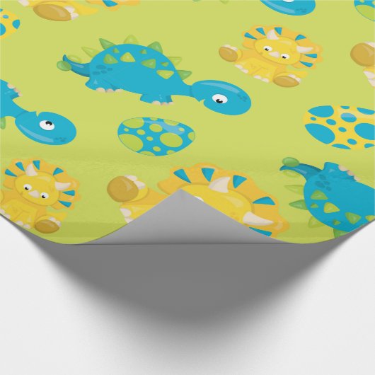 Schattige Dinosaur Cadeaupapier (Hoek)