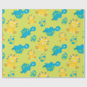 Schattige Dinosaur Cadeaupapier (Vlak)