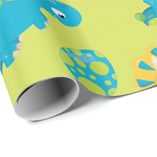 Schattige Dinosaur Cadeaupapier (Rol Hoek)