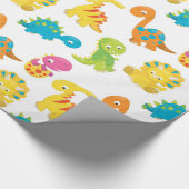 Schattige Dinosaur Cadeaupapier (Hoek)
