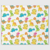 Schattige Dinosaur Cadeaupapier (Vlak)