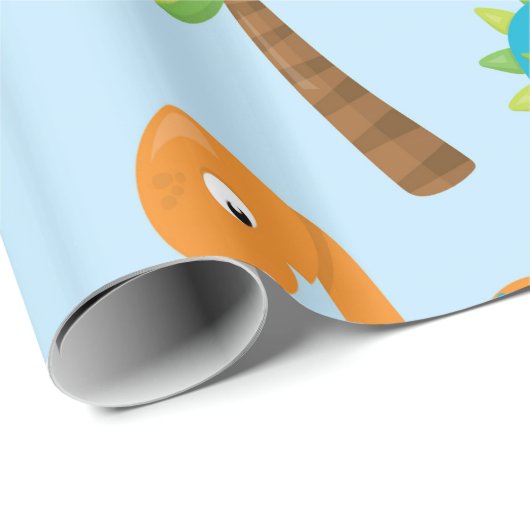 Schattige Dinosaur Cadeaupapier (Rol Hoek)