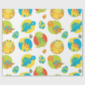 Schattige Dinosaur Cadeaupapier (Vlak)