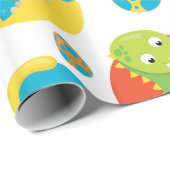 Schattige Dinosaur Cadeaupapier (Rol Hoek)