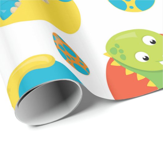 Schattige Dinosaur Cadeaupapier (Rol Hoek)