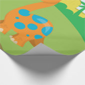 Schattige Dinosaur Cadeaupapier (Hoek)