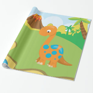 Schattige Dinosaur Cadeaupapier