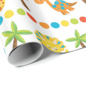 Schattige Dinosaur Cadeaupapier (Rol Hoek)