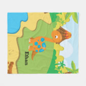 Schattige Dinosaur Fleece Deken (Voorkant (Horizontaal))