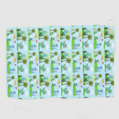 Schattige Dinosaur Golf Kinder Patroon Golfhanddoek (Horizontaal)