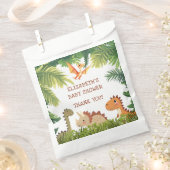 Schattige Dinosaur Greenery Baby shower Bedankzakje (Geknipt)