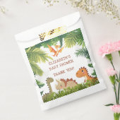 Schattige Dinosaur Greenery Baby shower Bedankzakje (Gezegeld)