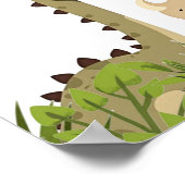 Schattige Dinosaur Greenery Baby shower Welkomstbo Poster (Hoek)