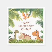 Schattige Dinosaur Greenery Verjaardagsfeest