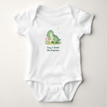 Schattige Dinosaur Kus en Ruik de Bloemen Baby Bod