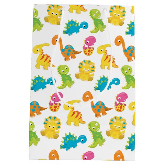 Schattige Dinosaur Medium Cadeauzakje (Achterkant)