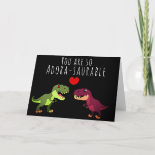 Schattige Dinosaur Pun Je bent Adora-saurable Vale Kaart
