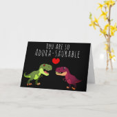 Schattige Dinosaur Pun Je bent een Adora-saurale V Kaart (Gele Bloem)