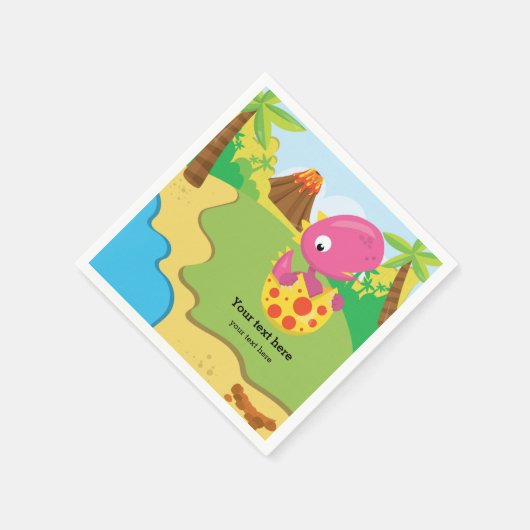 Schattige Dinosaur Servet (Hoek)