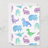 Schattige Dinosaur Stamp, Kauw & Brul 4e Verjaarda Kaart (Achterkant)