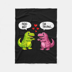 Schattige Dinosaur T Rex Knuffel Valentijnsdag Kop Fleece Deken