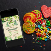 Schattige Dinosaur Verjaardag Groen Tropisch 3e Kaart