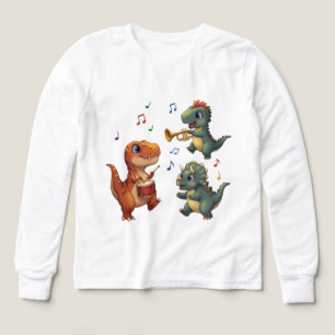 Schattige Dinosaurband Cartoon Illustratie