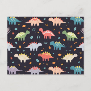 Schattige Dinosaurier, Marine Schattige Kleurrijke Briefkaart