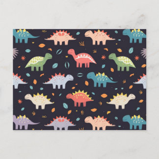 Schattige Dinosaurier, Marine Schattige Kleurrijke Briefkaart