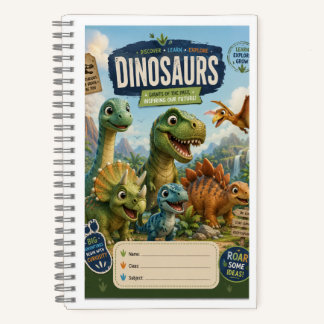 Schattige Dinosaurier Notitieboek Cover | Premium 